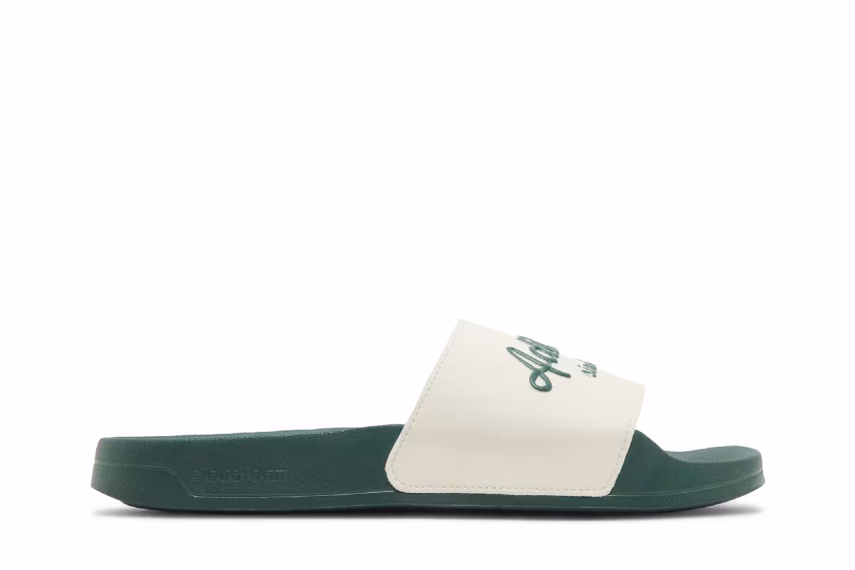 adidas Adilette Slide White Collegiate Green, view 2