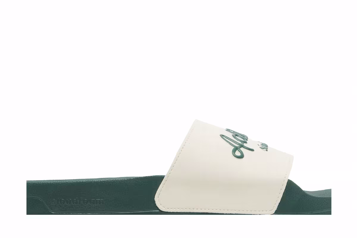 adidas Adilette Slide White Collegiate Green, view 3