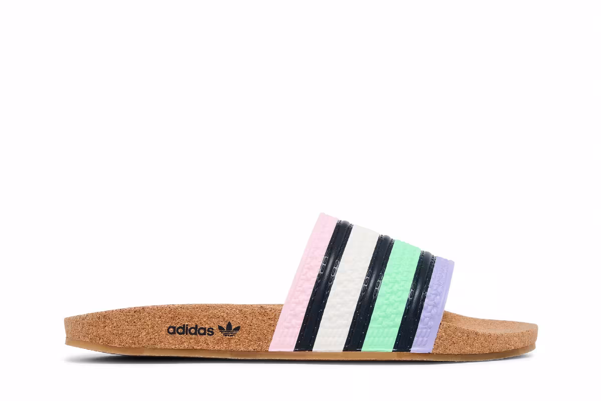 adidas Adilette Slide Cork - Pulse Mint Legend Ink, view 2