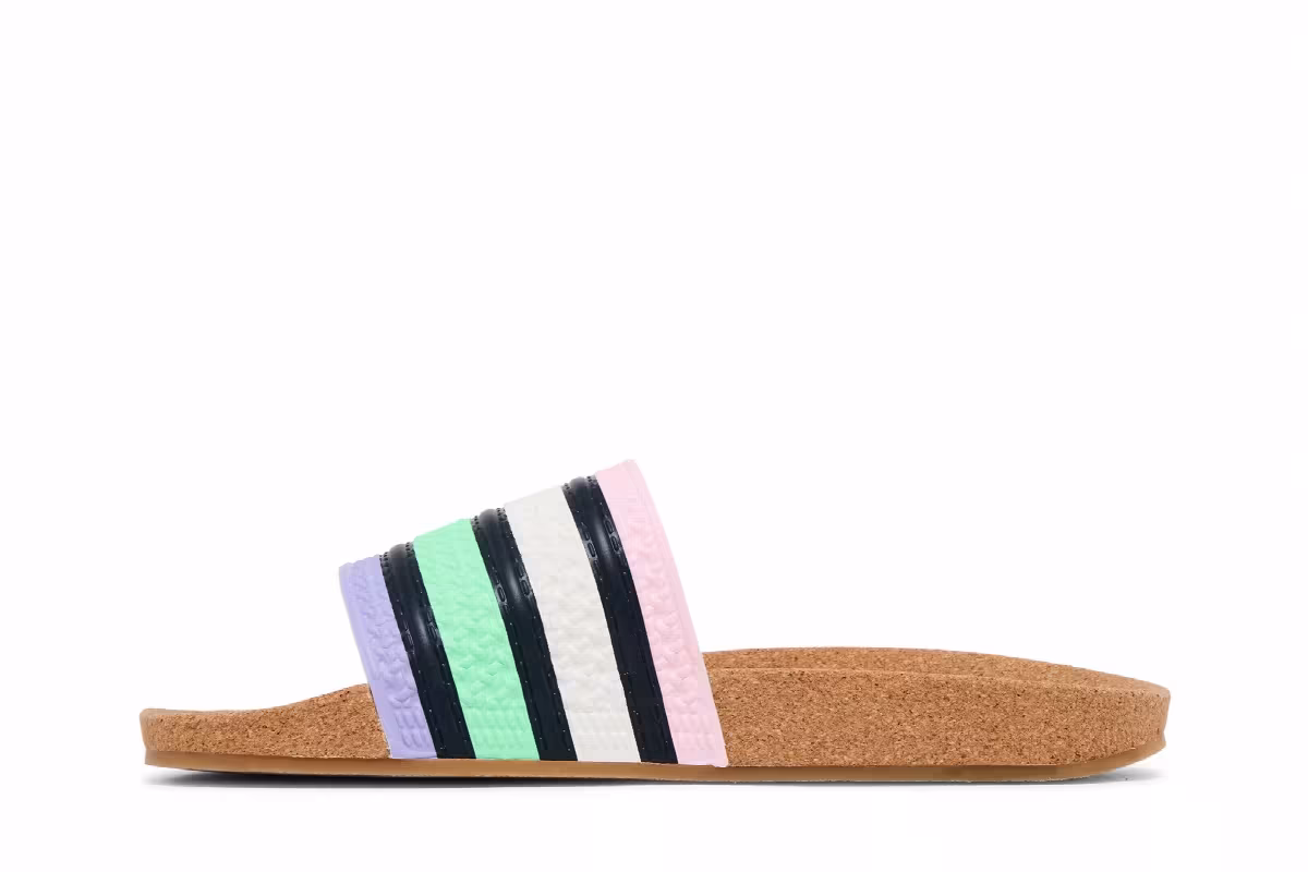 adidas Adilette Slide Cork - Pulse Mint Legend Ink, view 4