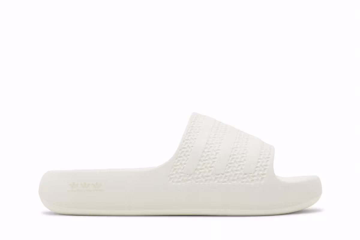 Adidas Women's Adilette Ayoon Slide Triple White, view 2