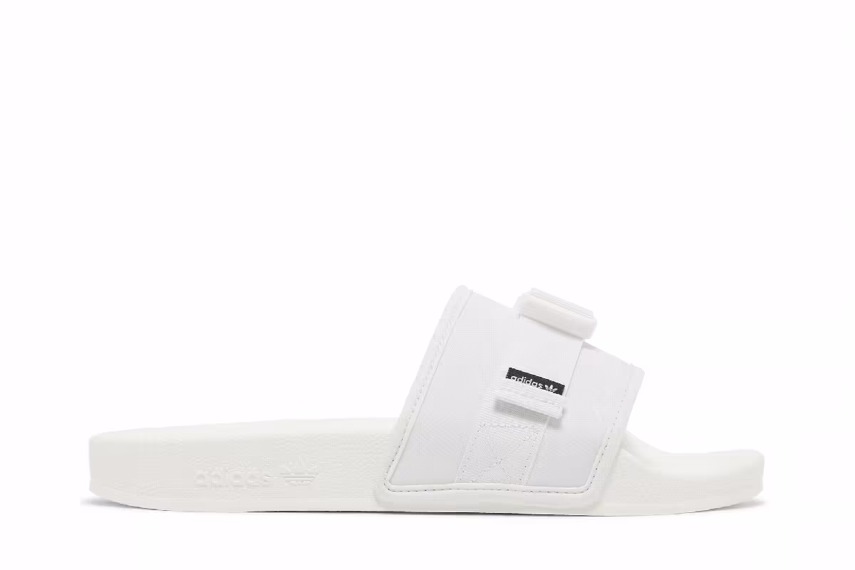 Adidas Women's Adilette Slides White, view 2