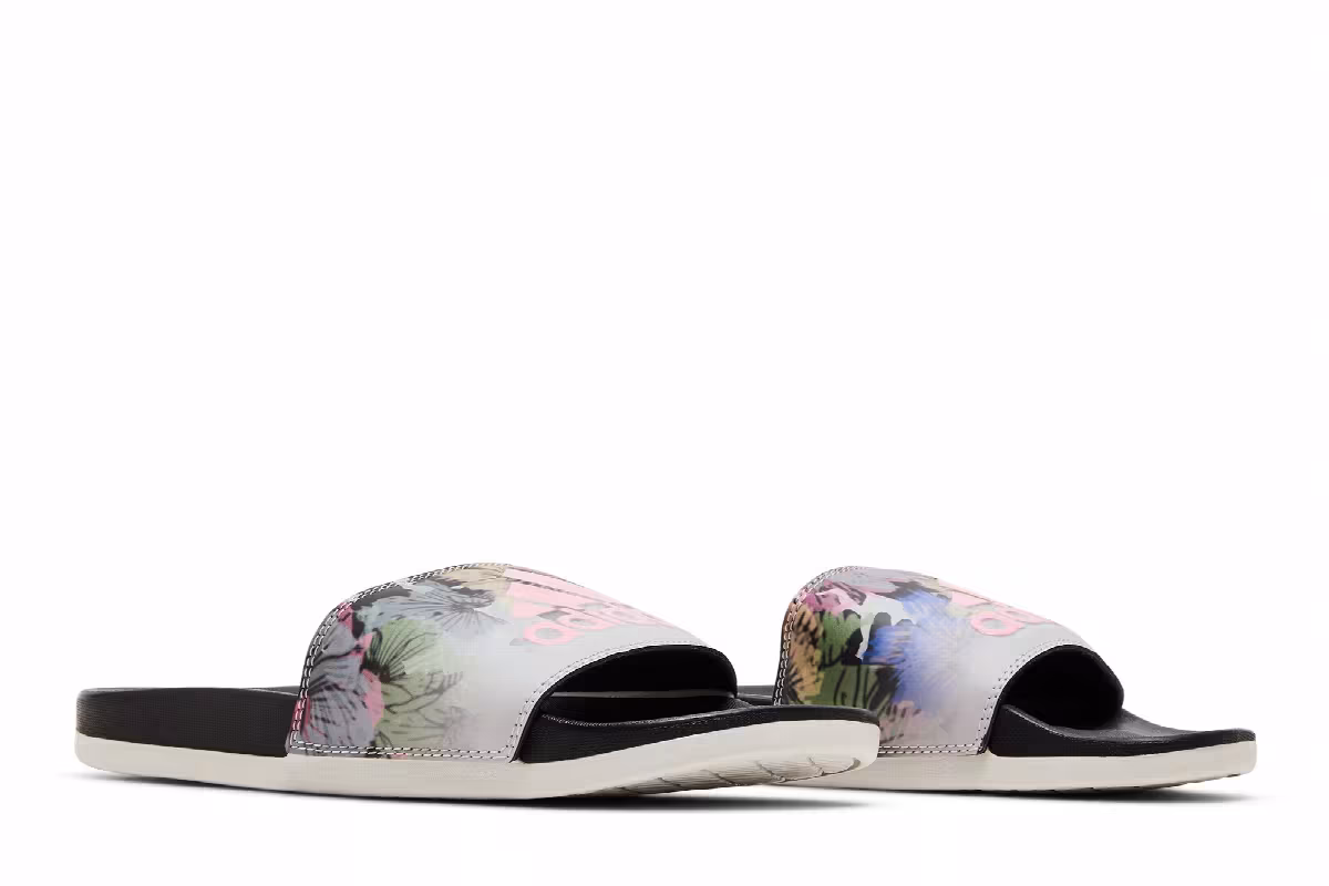 Adidas Women's Adilette Comfort Slide Floral, view 9