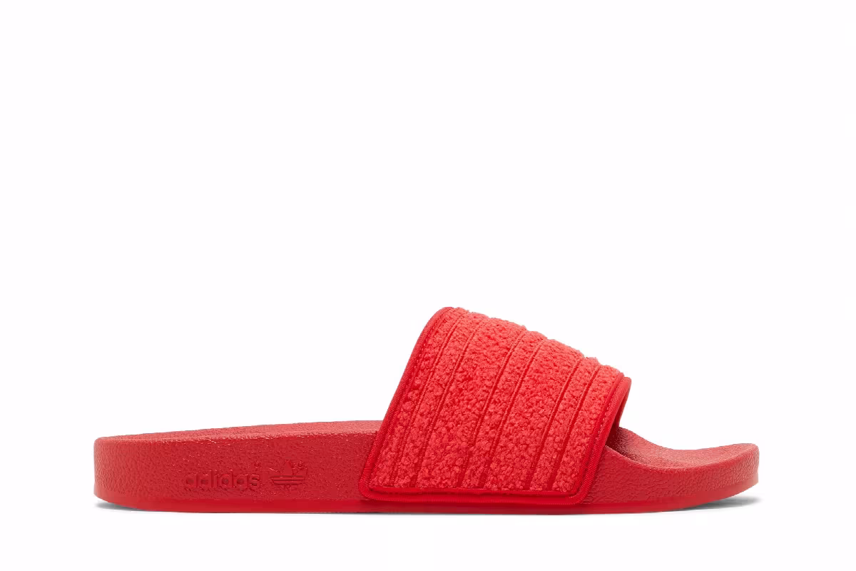 Adidas Women's Adilette Slide Vivid Red, view 2