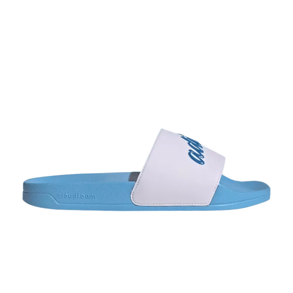 Adidas Women's Adilette Slide White Blue Rush