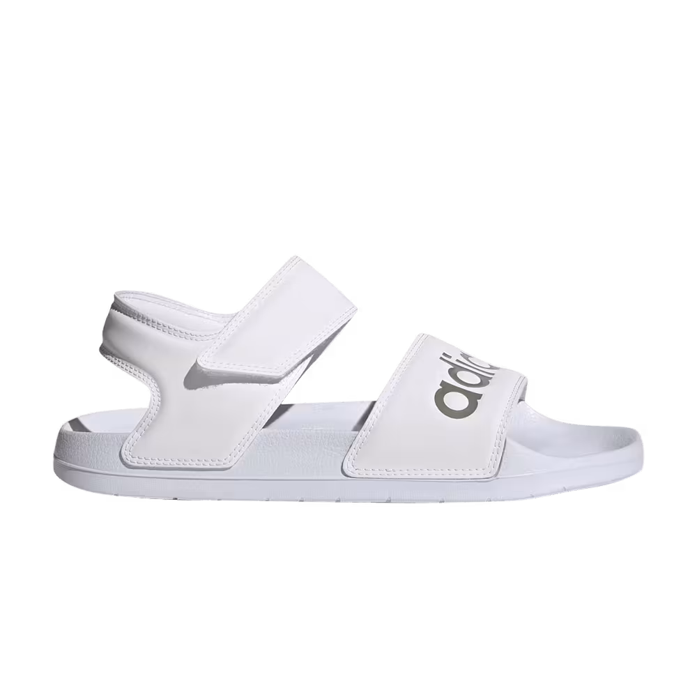 Adidas Women's Adilette Sandal White Champagne Metallic