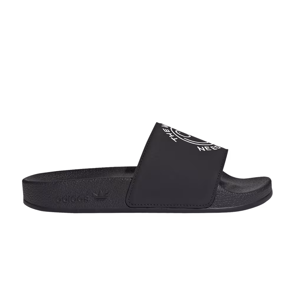 André Saraiva x adidas Adilette Slide J The World Needs Love