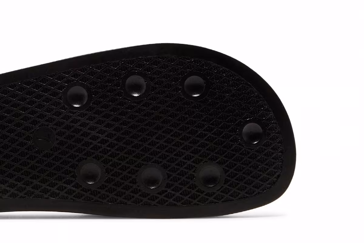 Adidas Adilette Slide J Black White, view 6