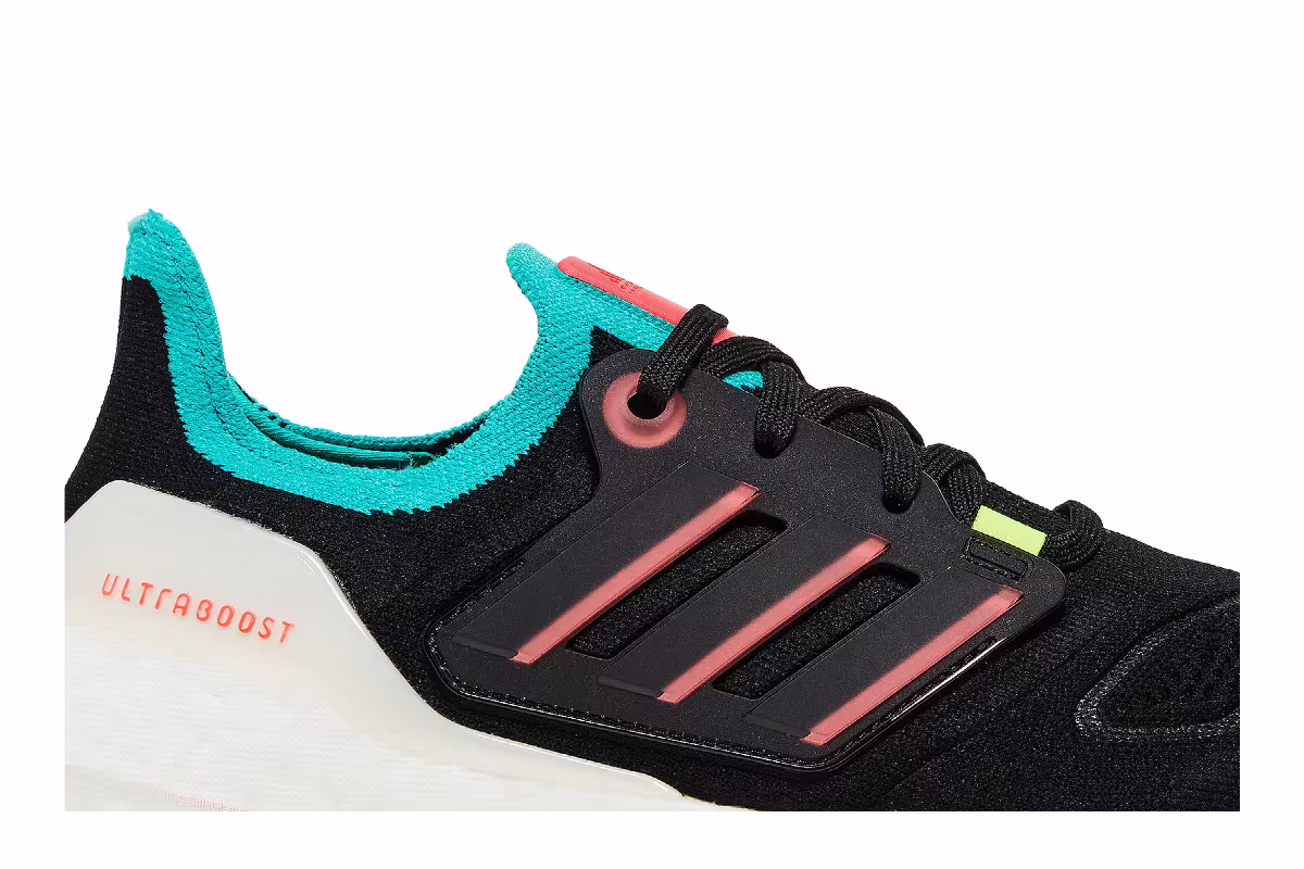 adidas UltraBoost 22 Black Turbo Mint, view 3