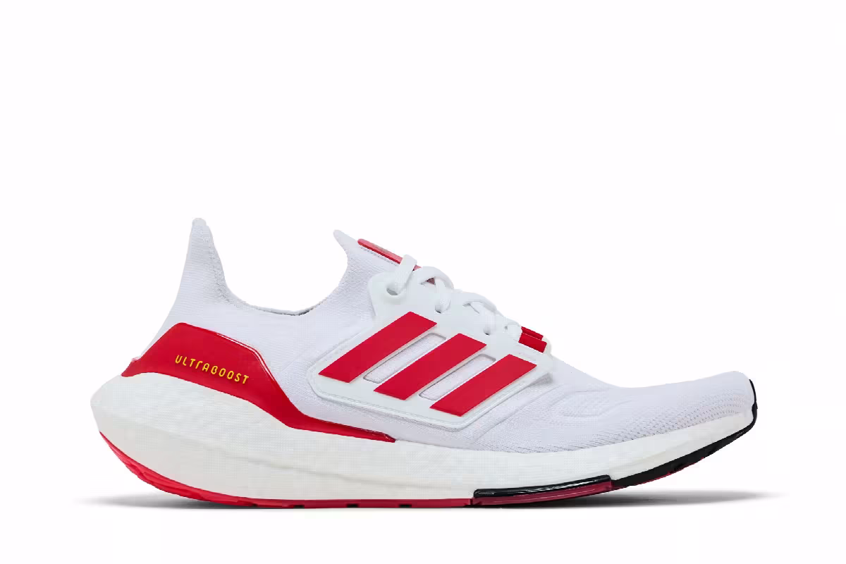 adidas UltraBoost 22 White Vivid Red, view 2