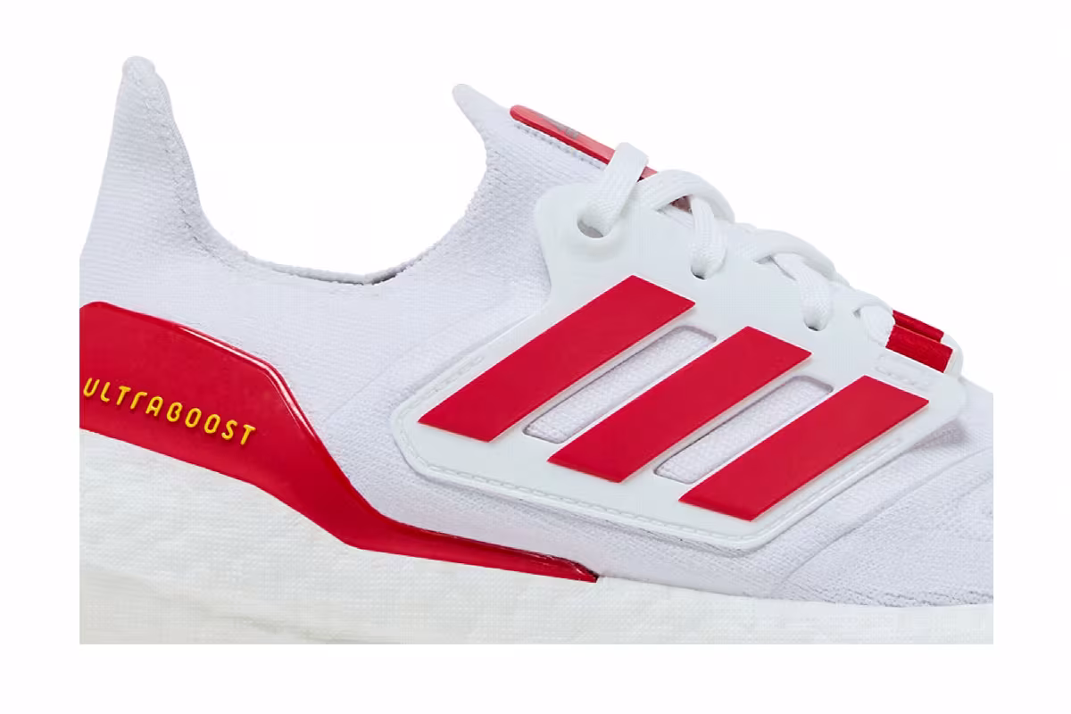 adidas UltraBoost 22 White Vivid Red, view 3