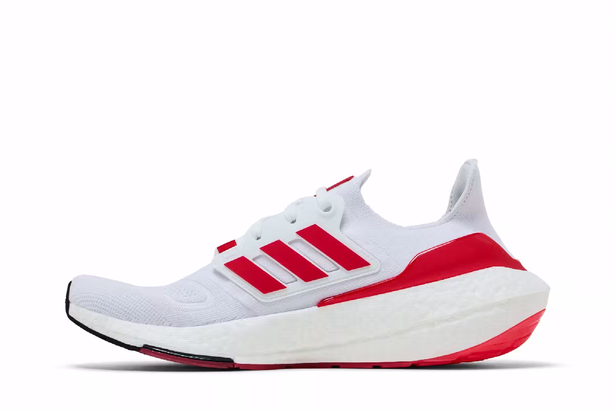 adidas UltraBoost 22 White Vivid Red, view 4