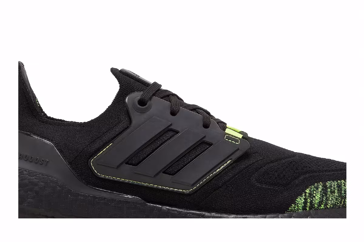 adidas UltraBoost 22 Black Solar Yellow, view 3