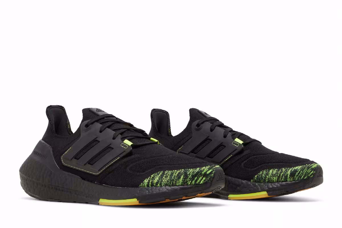 adidas UltraBoost 22 Black Solar Yellow, view 9