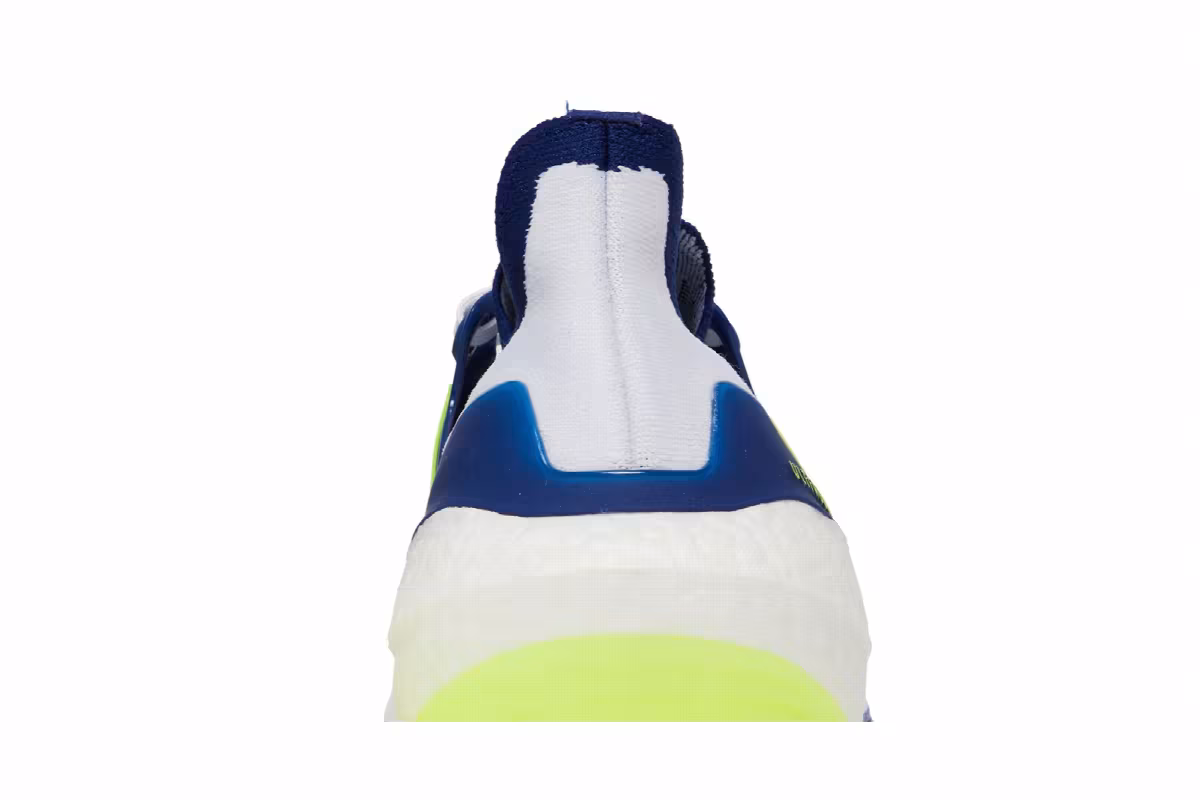 Adidas UltraBoost 22 White Solar Yellow Blue, view 8