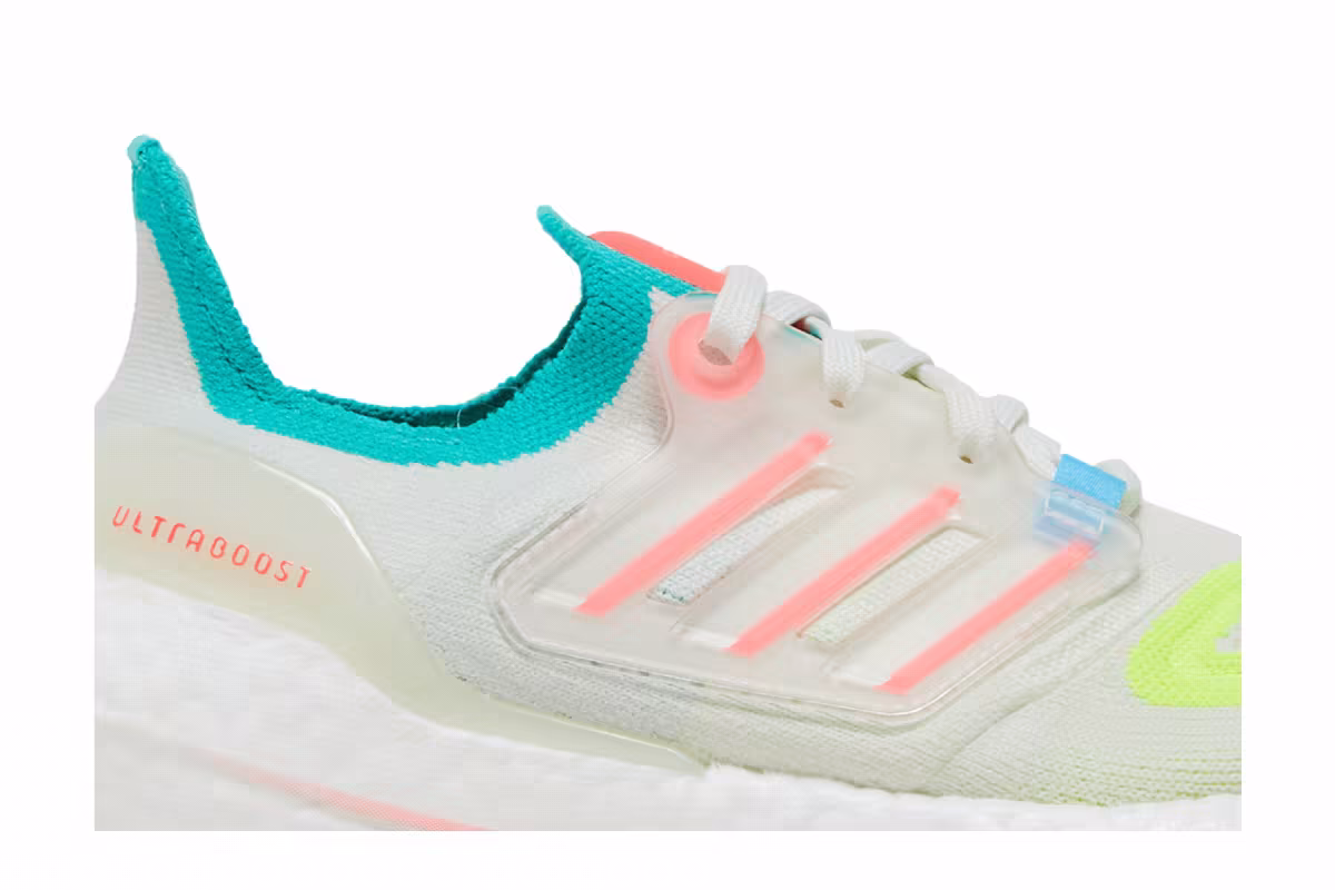 adidas Women's UltraBoost 22 White Turbo Mint, view 3
