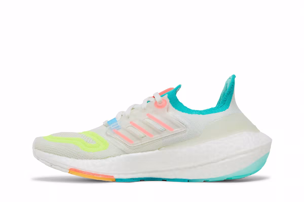 adidas Women's UltraBoost 22 White Turbo Mint, view 4