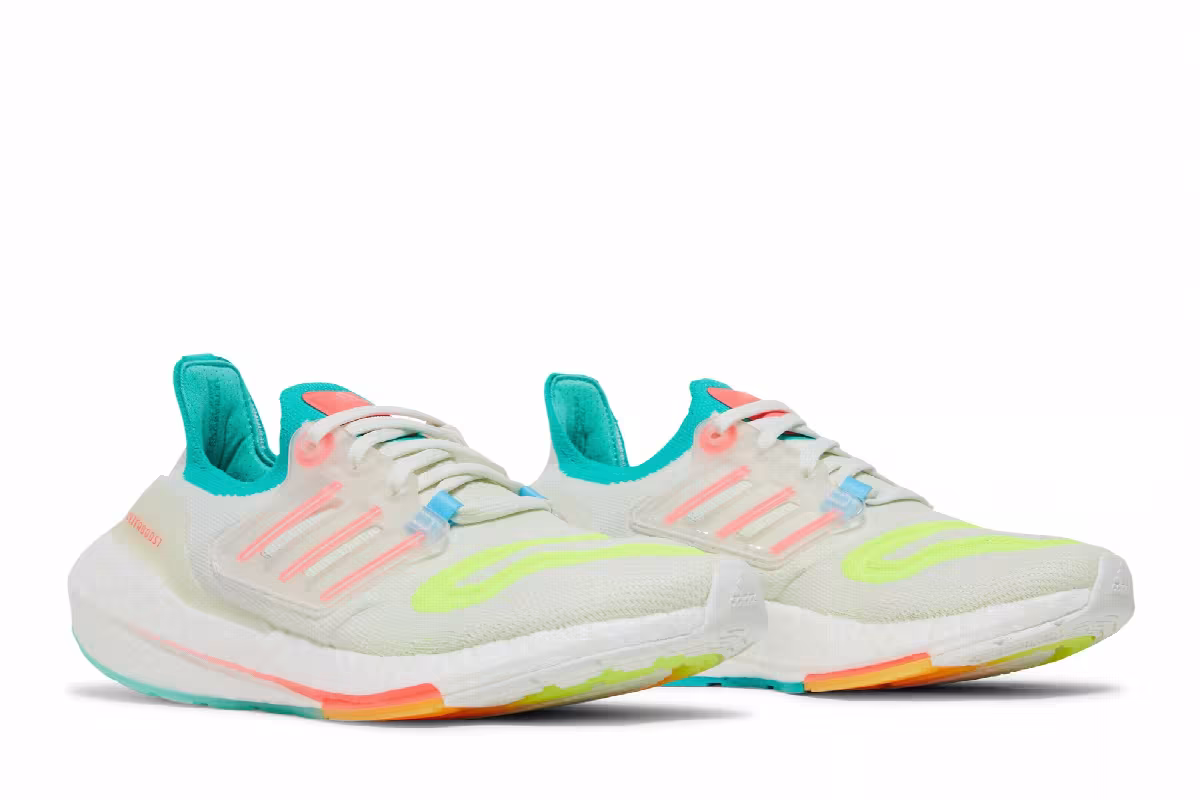 adidas Women's UltraBoost 22 White Turbo Mint, view 9