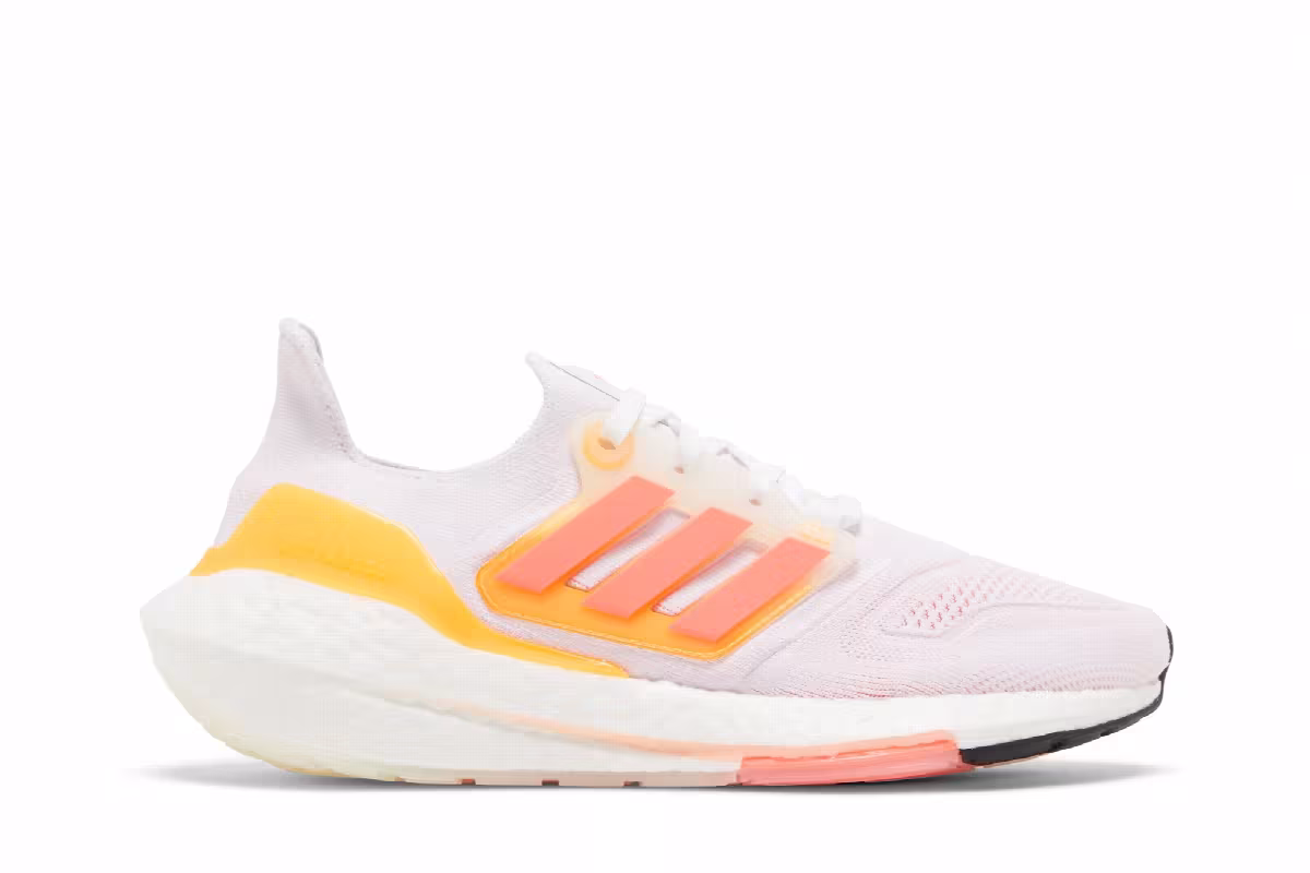 Adidas Women's UltraBoost 22 White Flash Orange, view 2