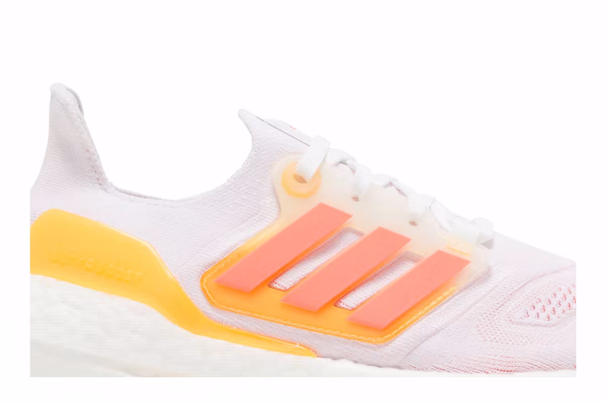Adidas Women's UltraBoost 22 White Flash Orange, view 3