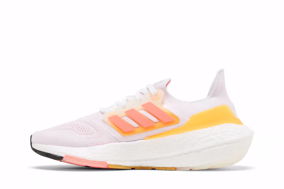 Adidas Women's UltraBoost 22 White Flash Orange, view 4
