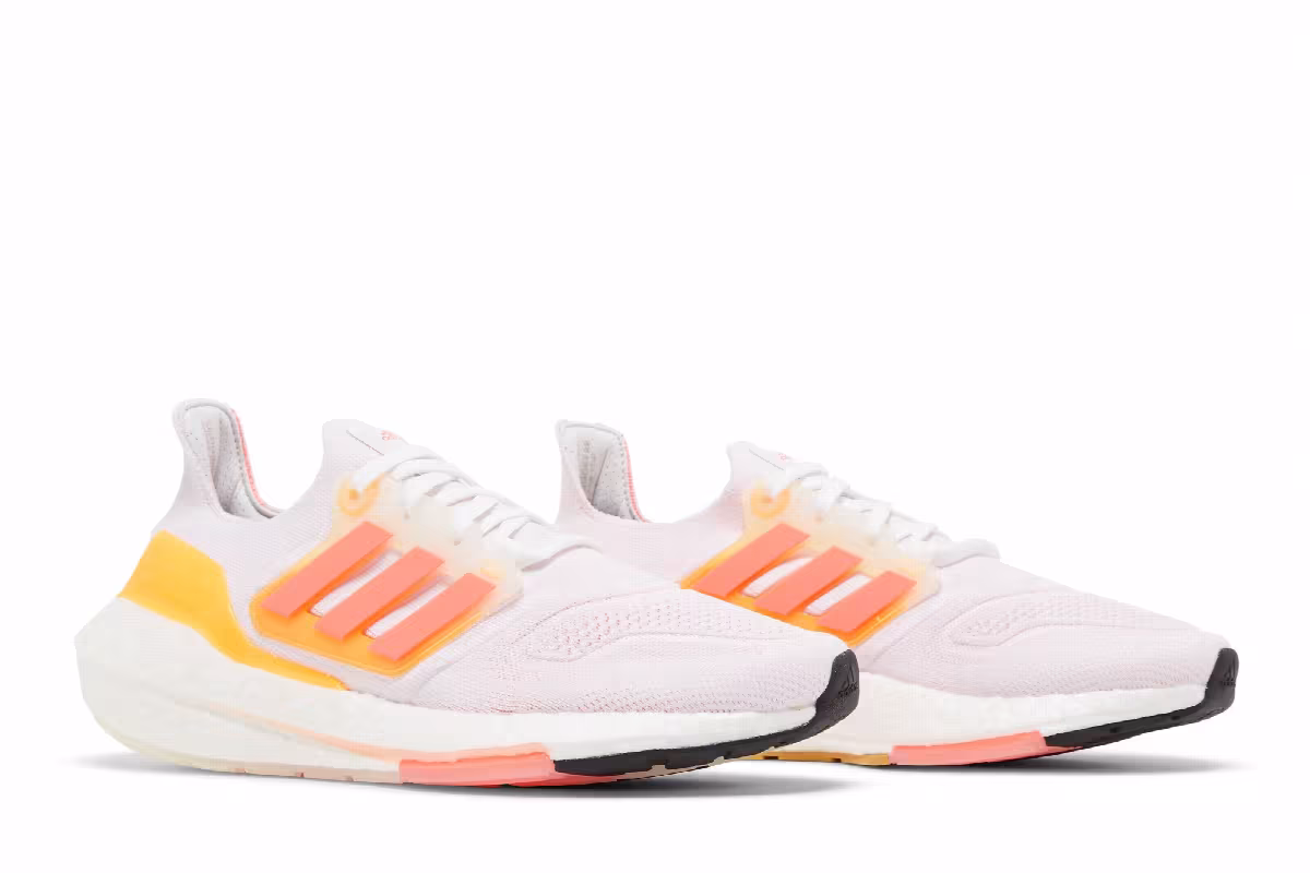 Adidas Women's UltraBoost 22 White Flash Orange, view 9