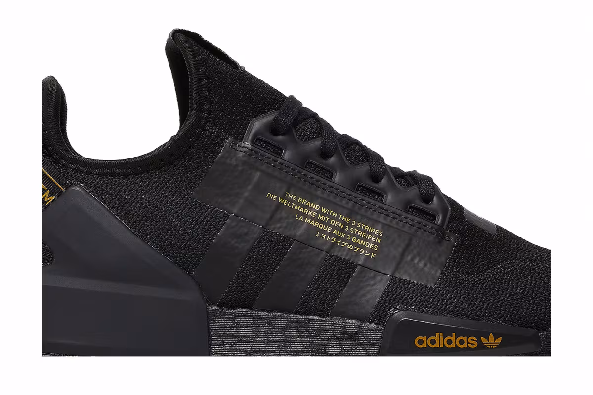 adidas NMD_R1 V2 Black Gold Metallic, view 3