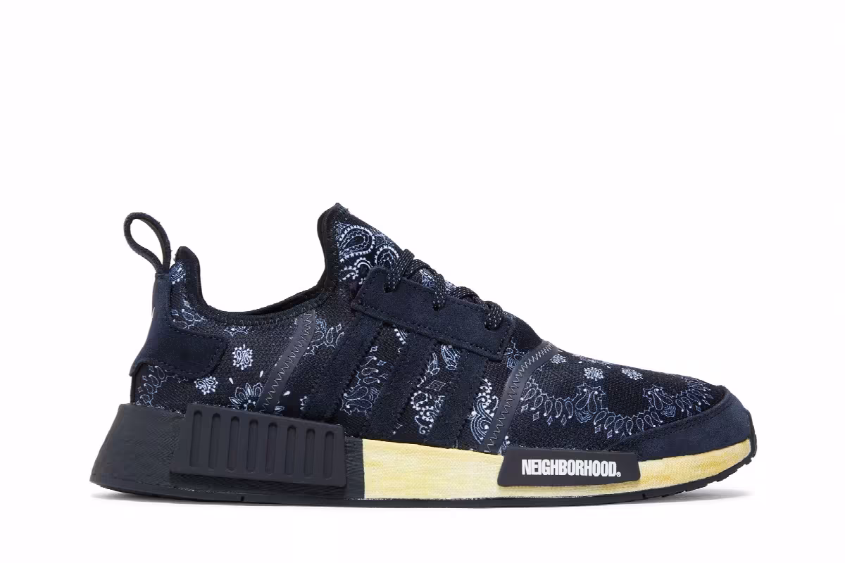 Neighborhood x adidas NMD_R1 Navy Paisley Bandana, view 2