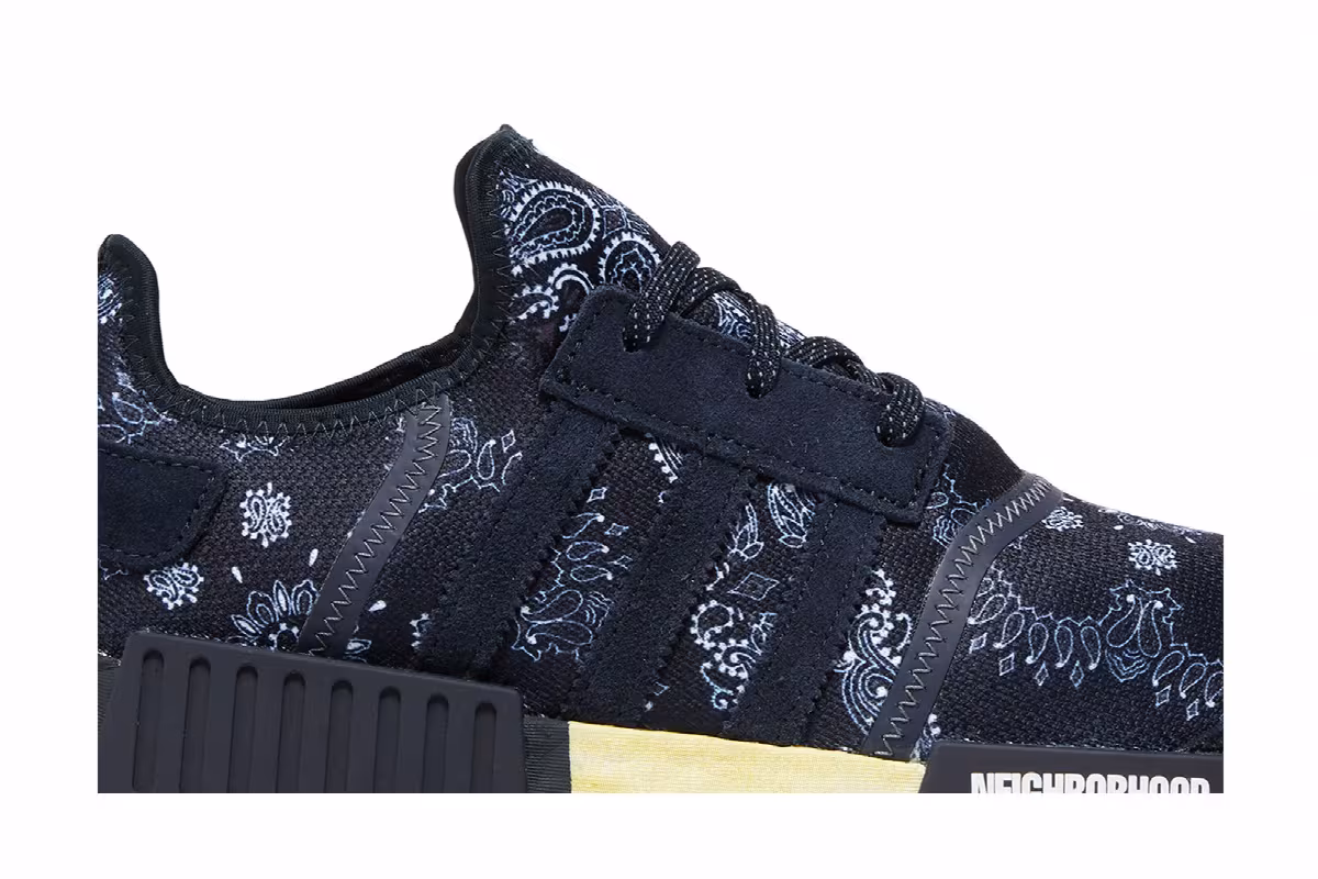 Neighborhood x adidas NMD_R1 Navy Paisley Bandana, view 3