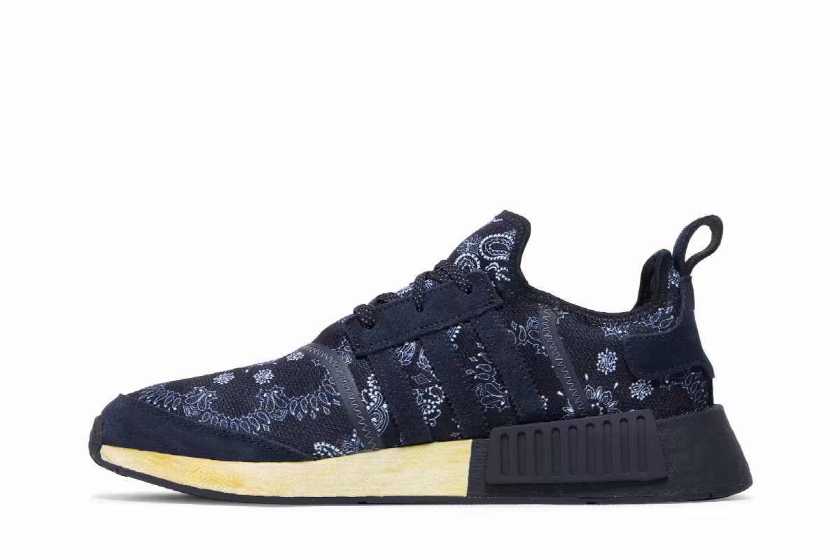 Neighborhood x adidas NMD_R1 Navy Paisley Bandana, view 4