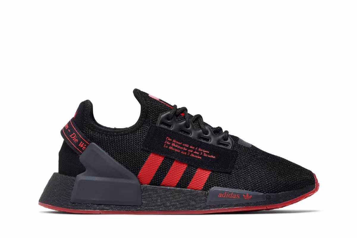adidas NMD_R1 V2 Black Vivid Red, view 2