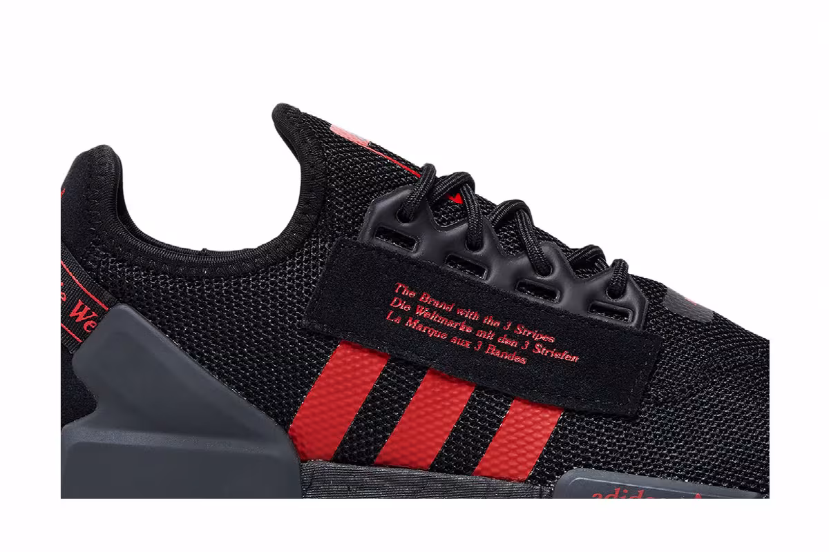 adidas NMD_R1 V2 Black Vivid Red, view 3