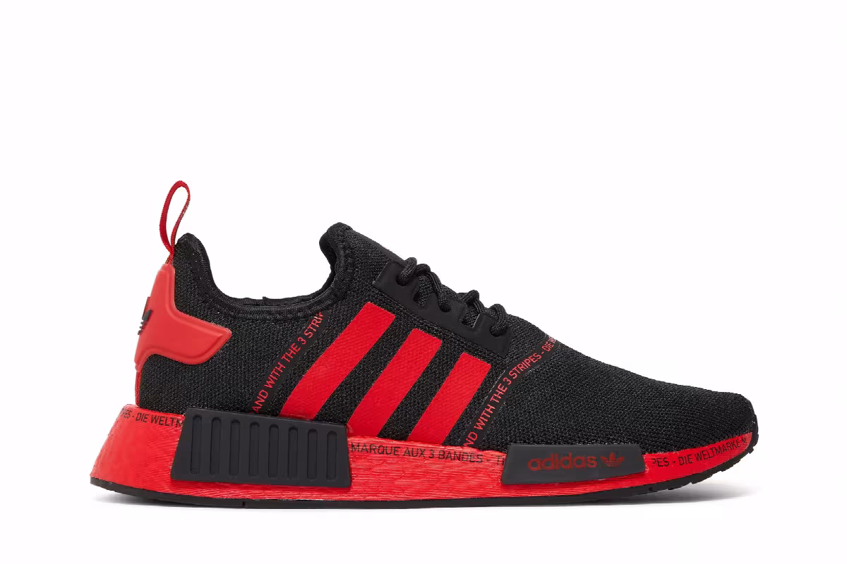 adidas NMD_R1 Black Vivid Red, view 2