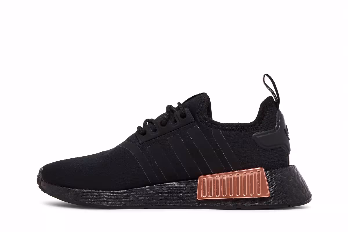Adidas Women's NMD_R1 Black Rose Gold Metallic, view 4