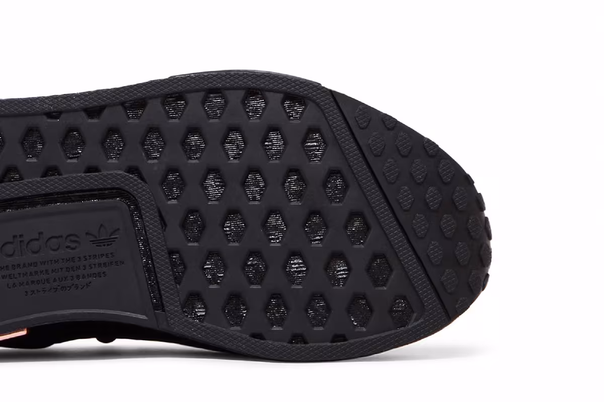 Adidas Women's NMD_R1 Black Rose Gold Metallic, view 6