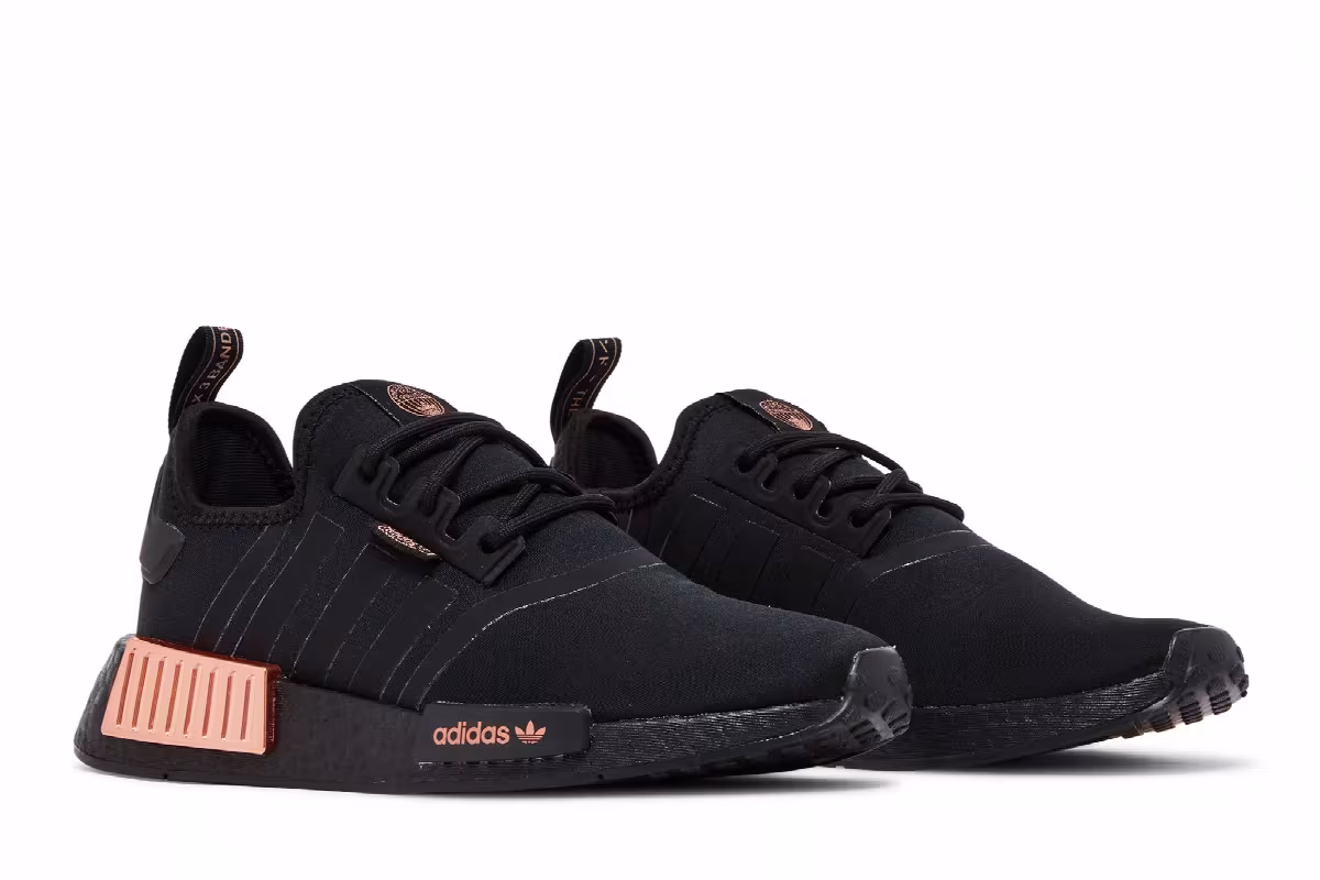 Adidas Women's NMD_R1 Black Rose Gold Metallic, view 9