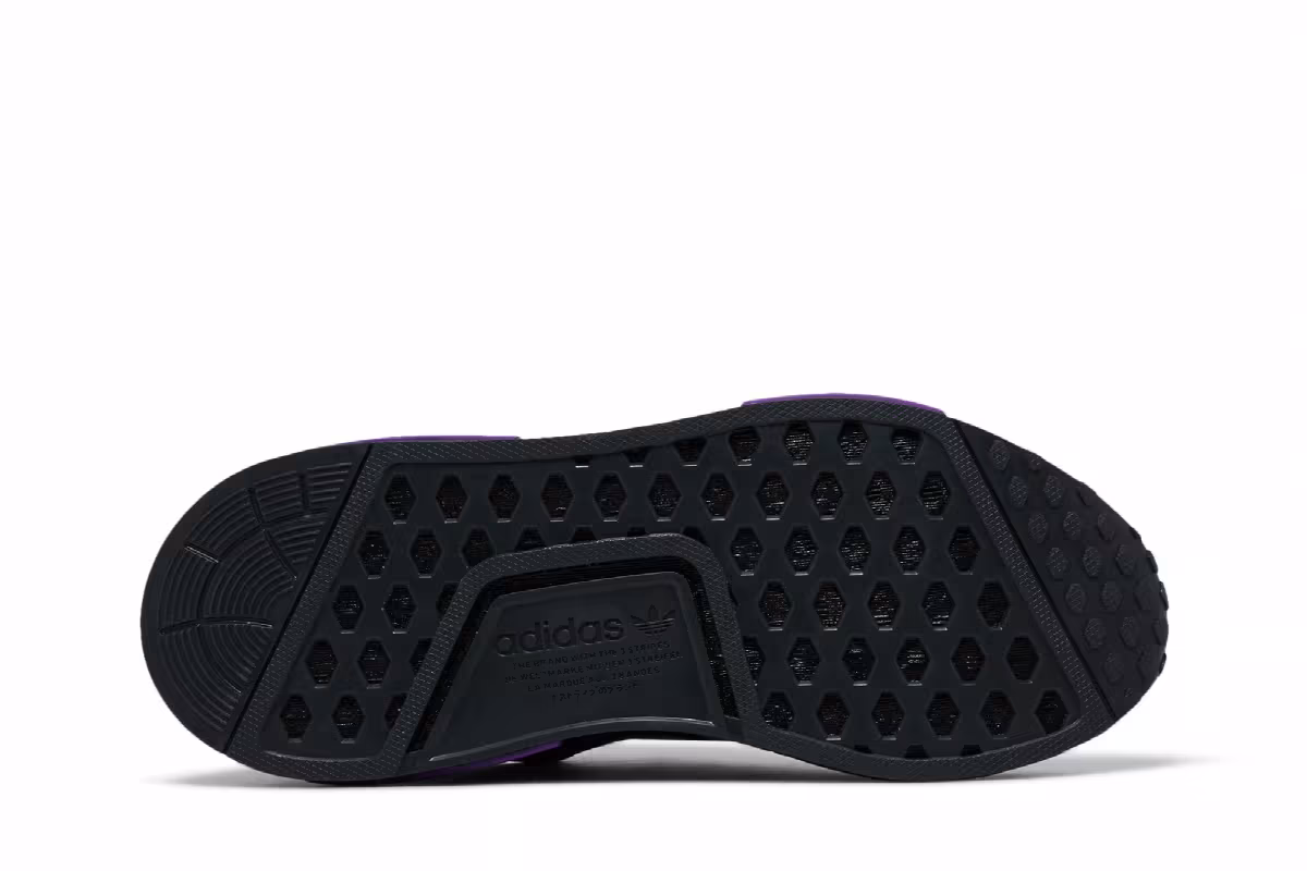 adidas NMD_R1 J Black Grey Active Purple, view 5