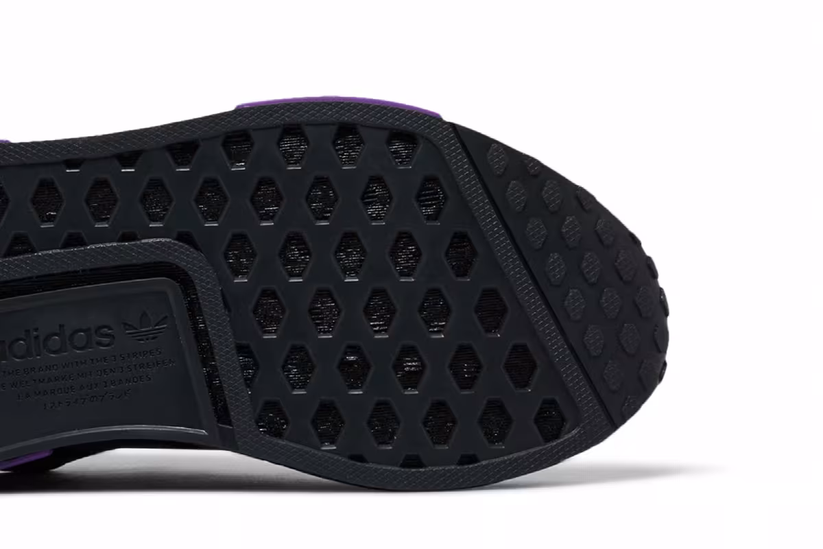 adidas NMD_R1 J Black Grey Active Purple, view 6