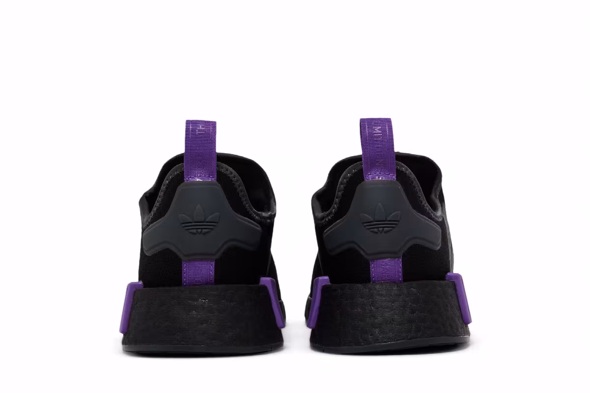 adidas NMD_R1 J Black Grey Active Purple, view 7