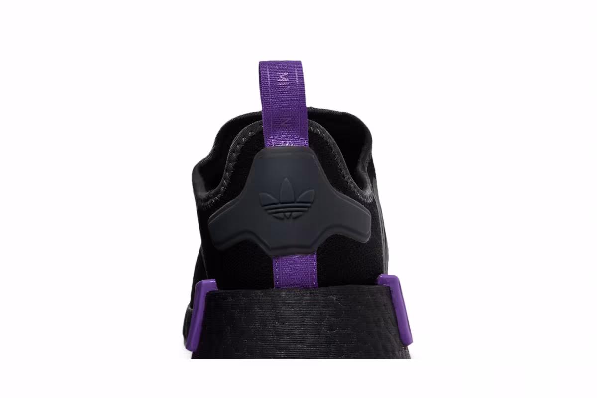 adidas NMD_R1 J Black Grey Active Purple, view 8