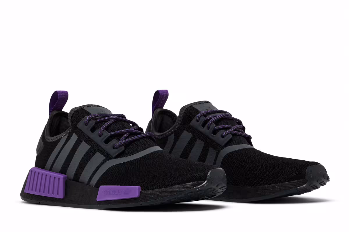 adidas NMD_R1 J Black Grey Active Purple, view 9