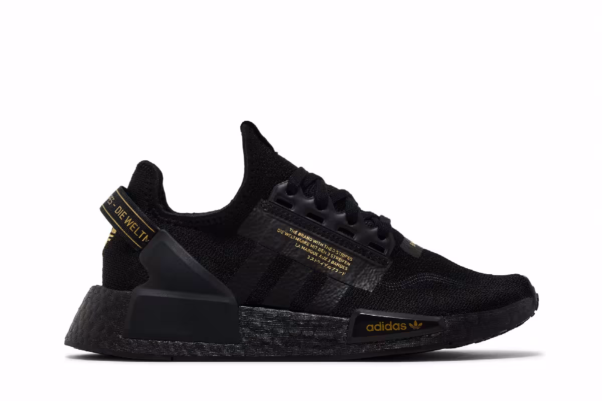 adidas NMD_R1 V2 J Black Gold Metallic, view 2