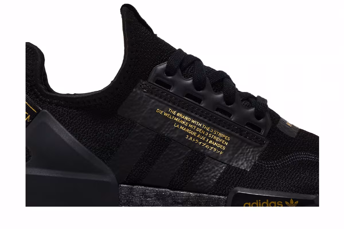adidas NMD_R1 V2 J Black Gold Metallic, view 3