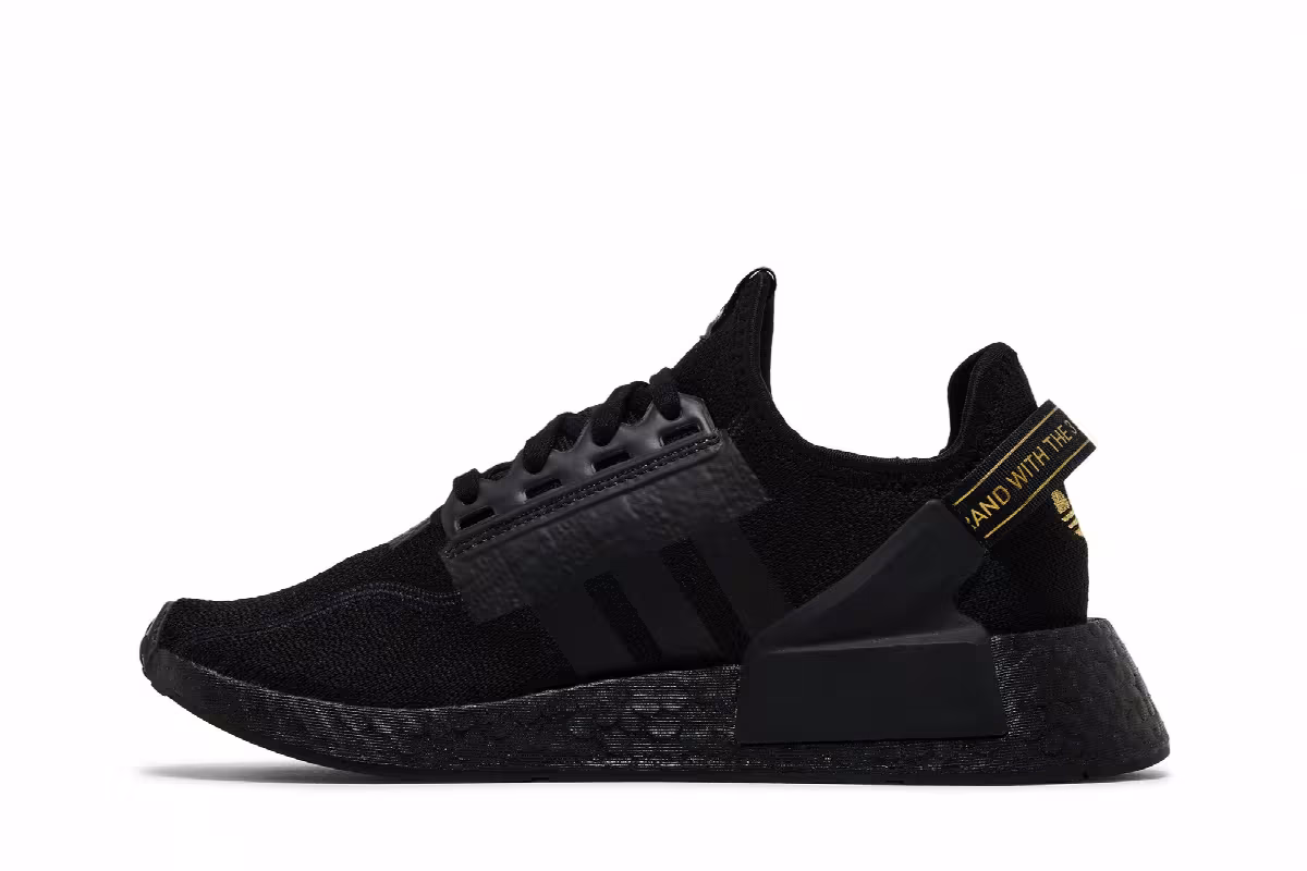 adidas NMD_R1 V2 J Black Gold Metallic, view 4