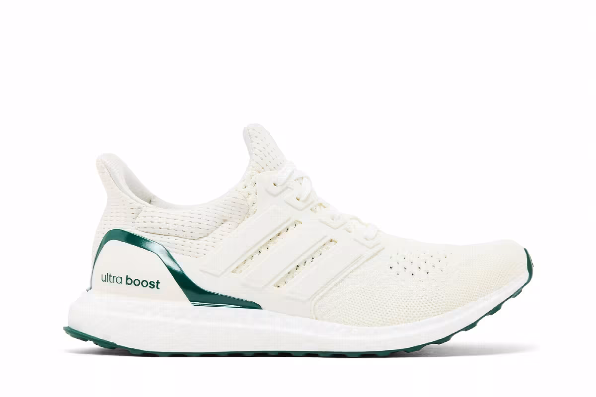 adidas Women's UltraBoost 1.0 Off White Collegiate Green, view 2