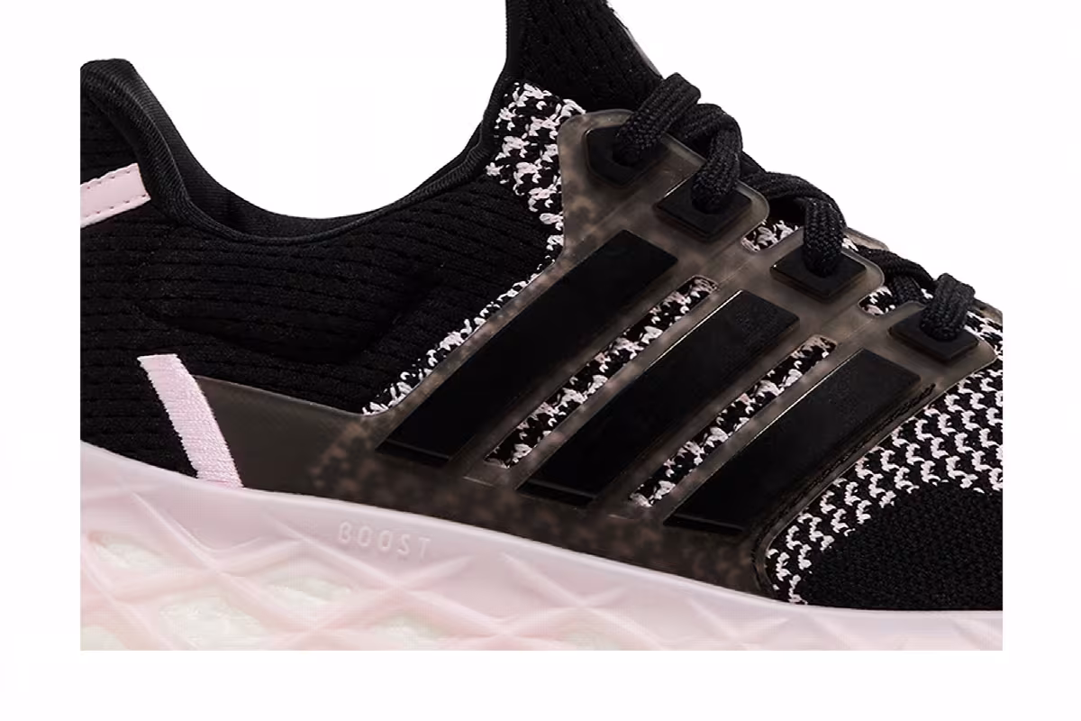 adidas Women's UltraBoost Web DNA Black Clear Pink, view 3