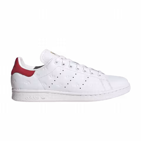 Adidas Wmns Stan Smith 'Allover Debossed Trefoils - White Scarlet'