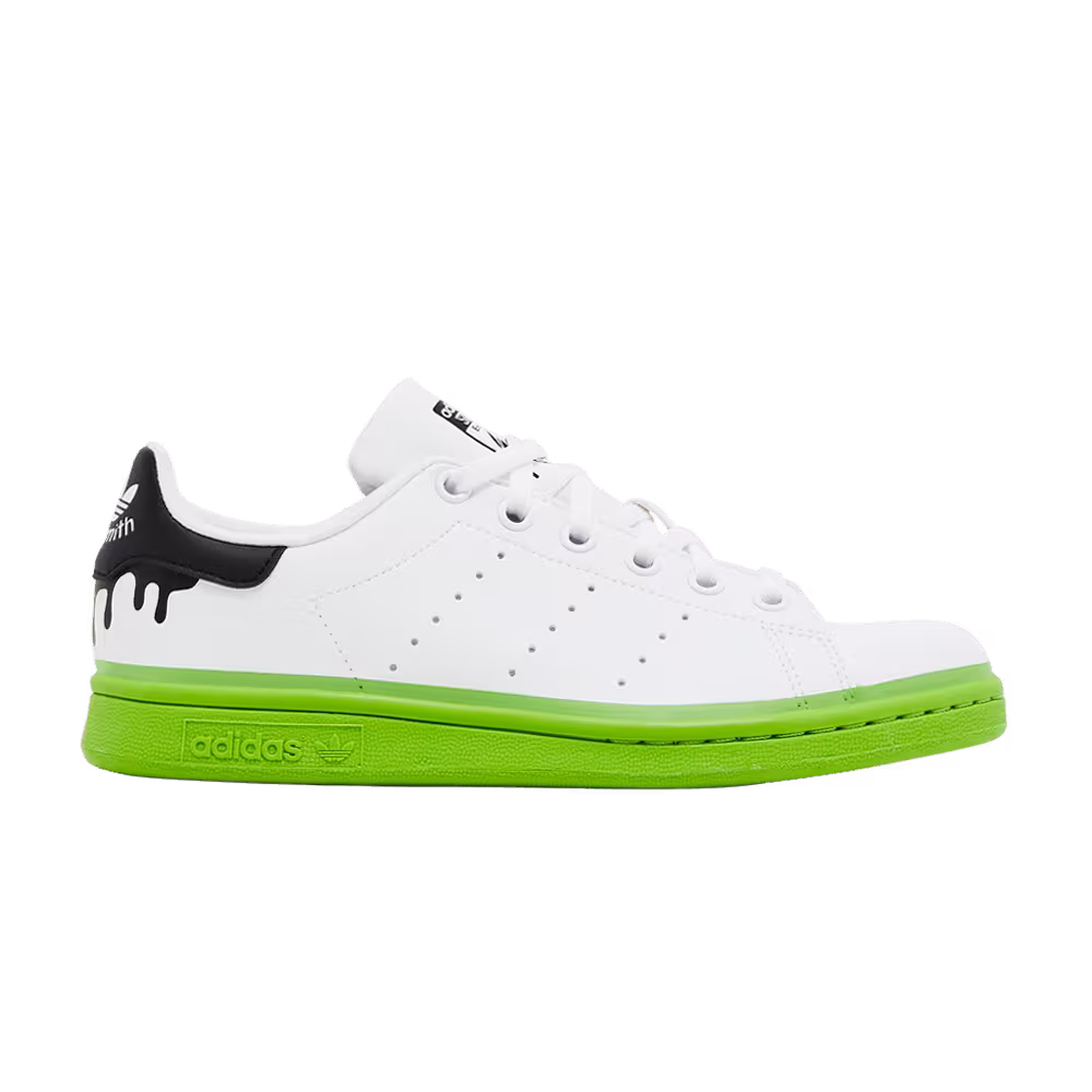 Adidas Stan Smith Big Kid Paint Drip - White Solid Green
