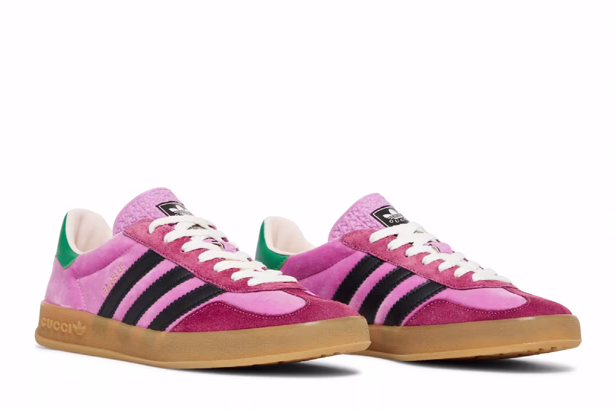 Gucci x adidas Gazelle Pink Velvet, view 9