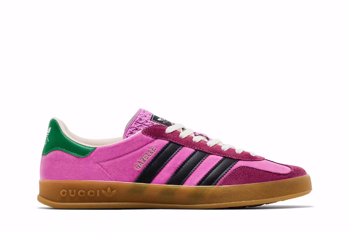 Gucci x adidas Women's Gazelle Pink Velvet, view 2